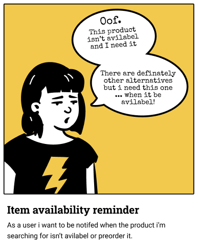 Item availability reminder user story