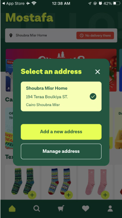 rabbit grocery app select address